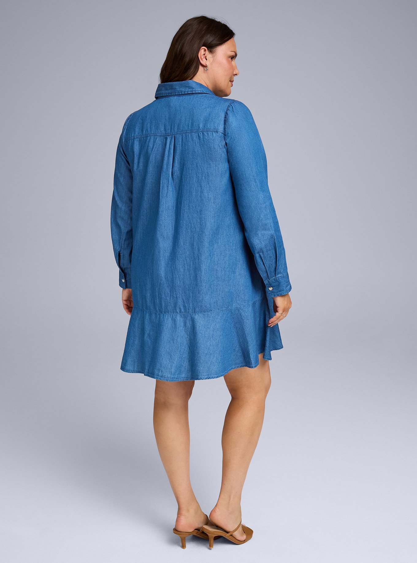 Plus Size - Bell Isle Chambray Popover Mini Dress - Torrid