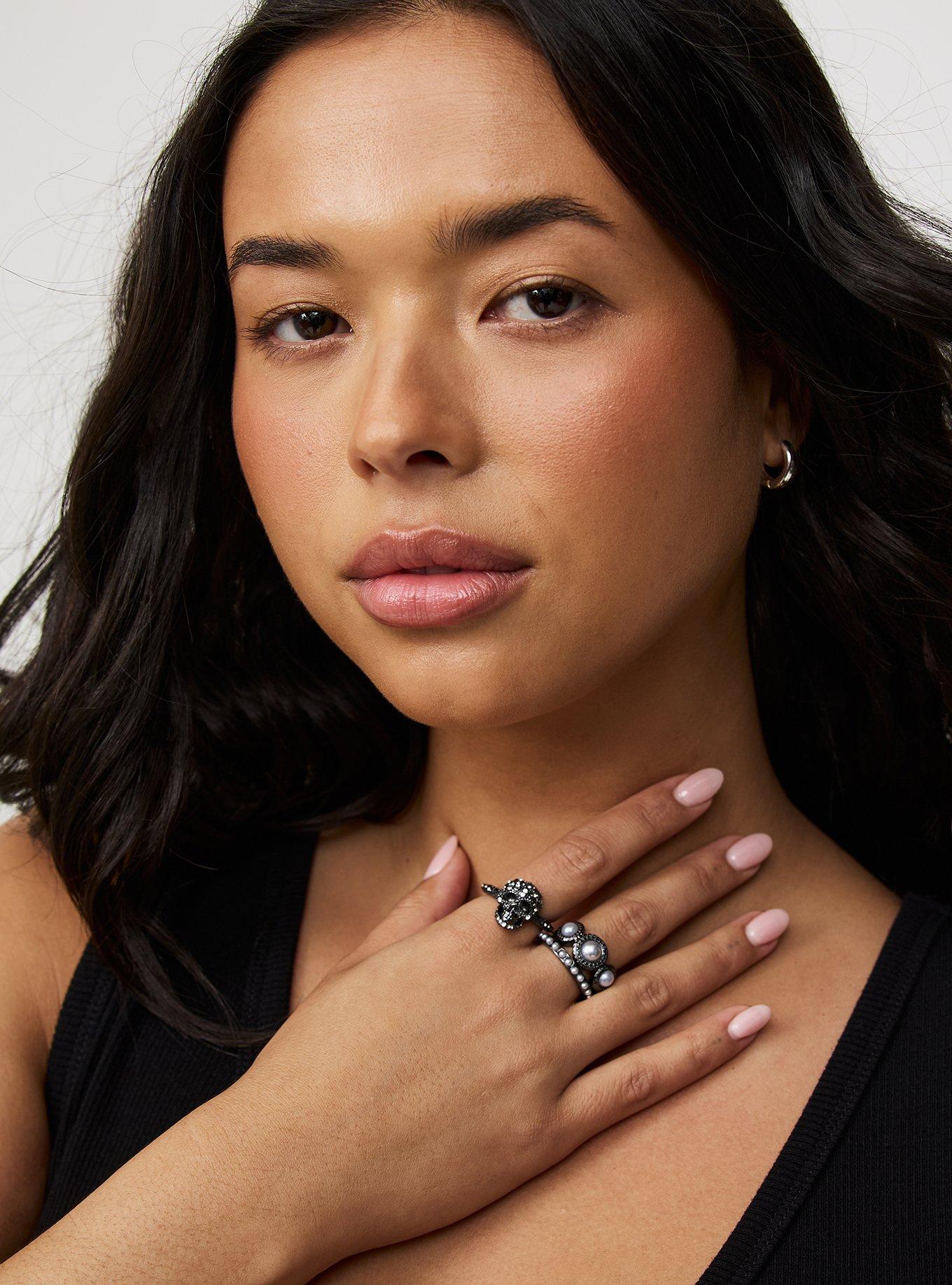 Skull Pave Ring Set