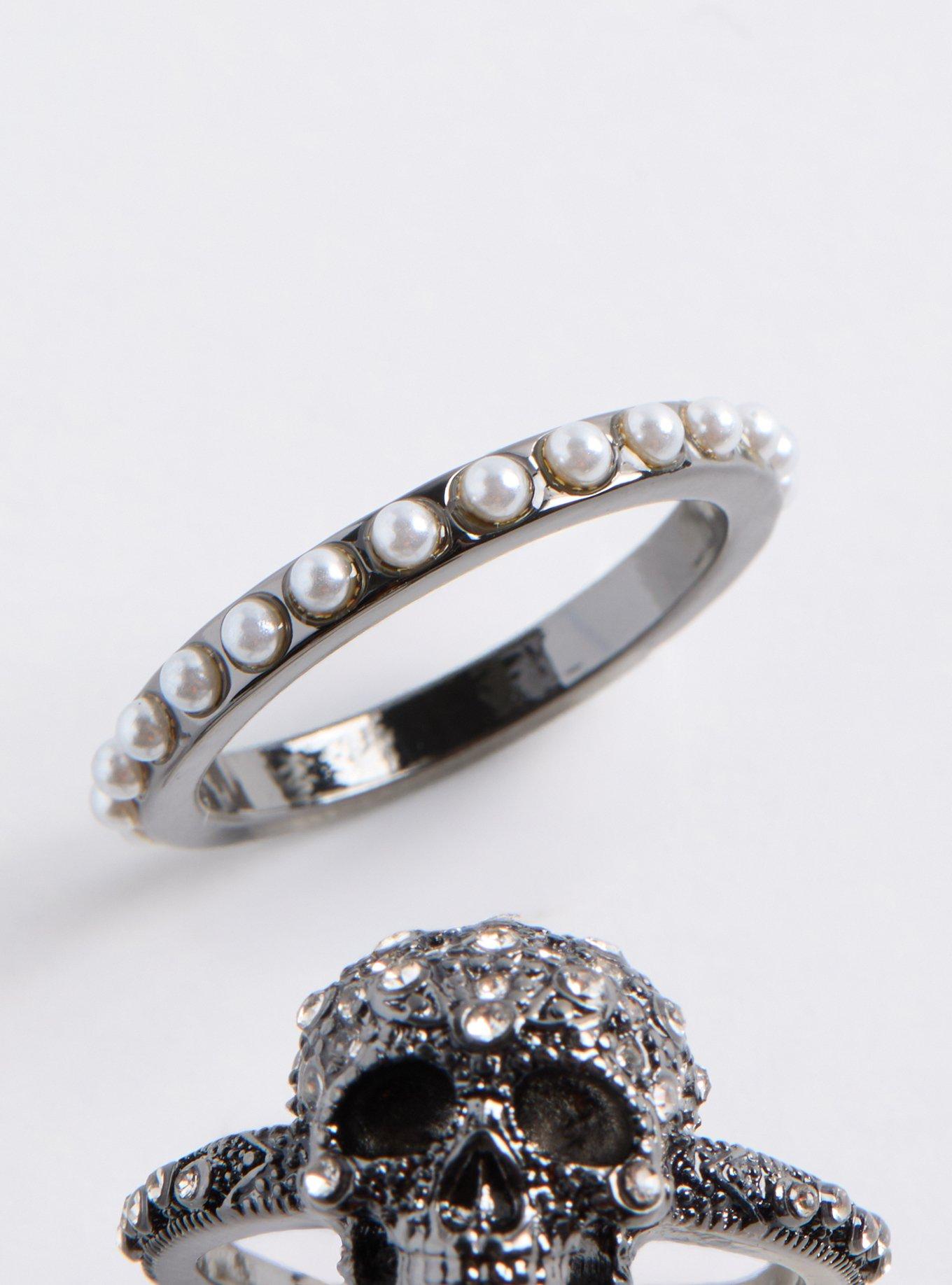 Skull Pave Ring Set