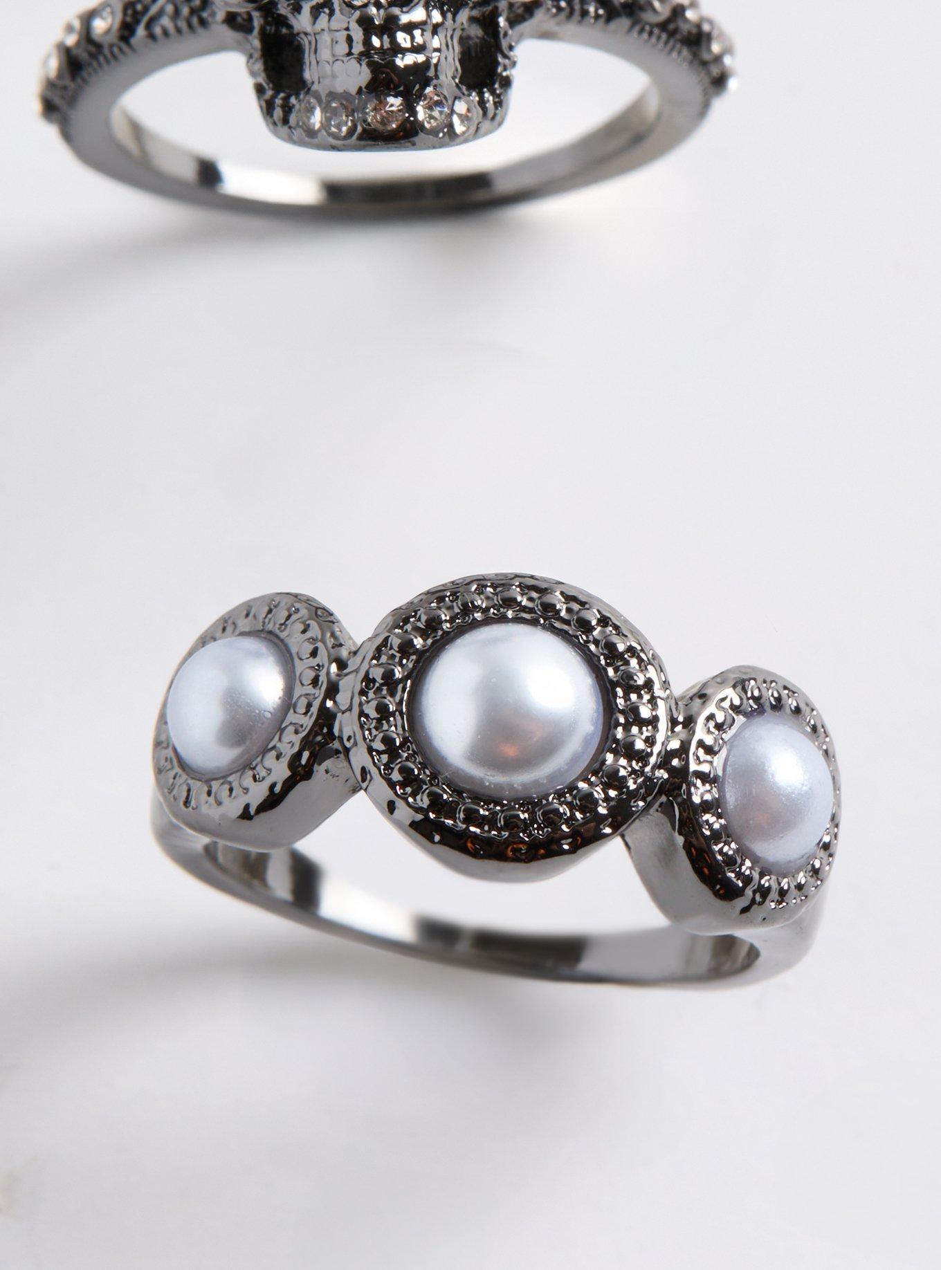 Skull Pave Ring Set