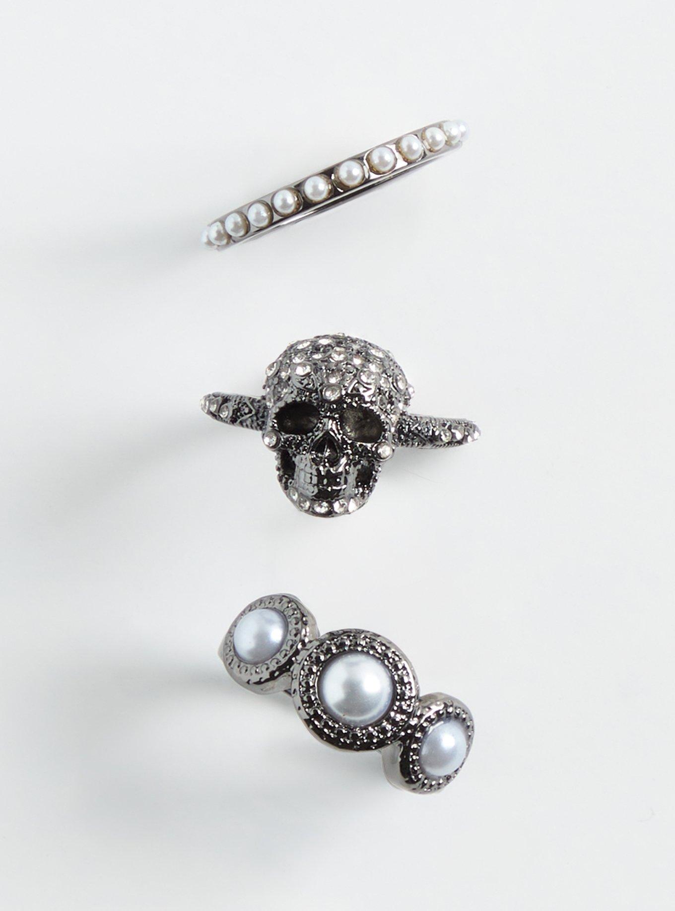 Skull Pave Ring Set
