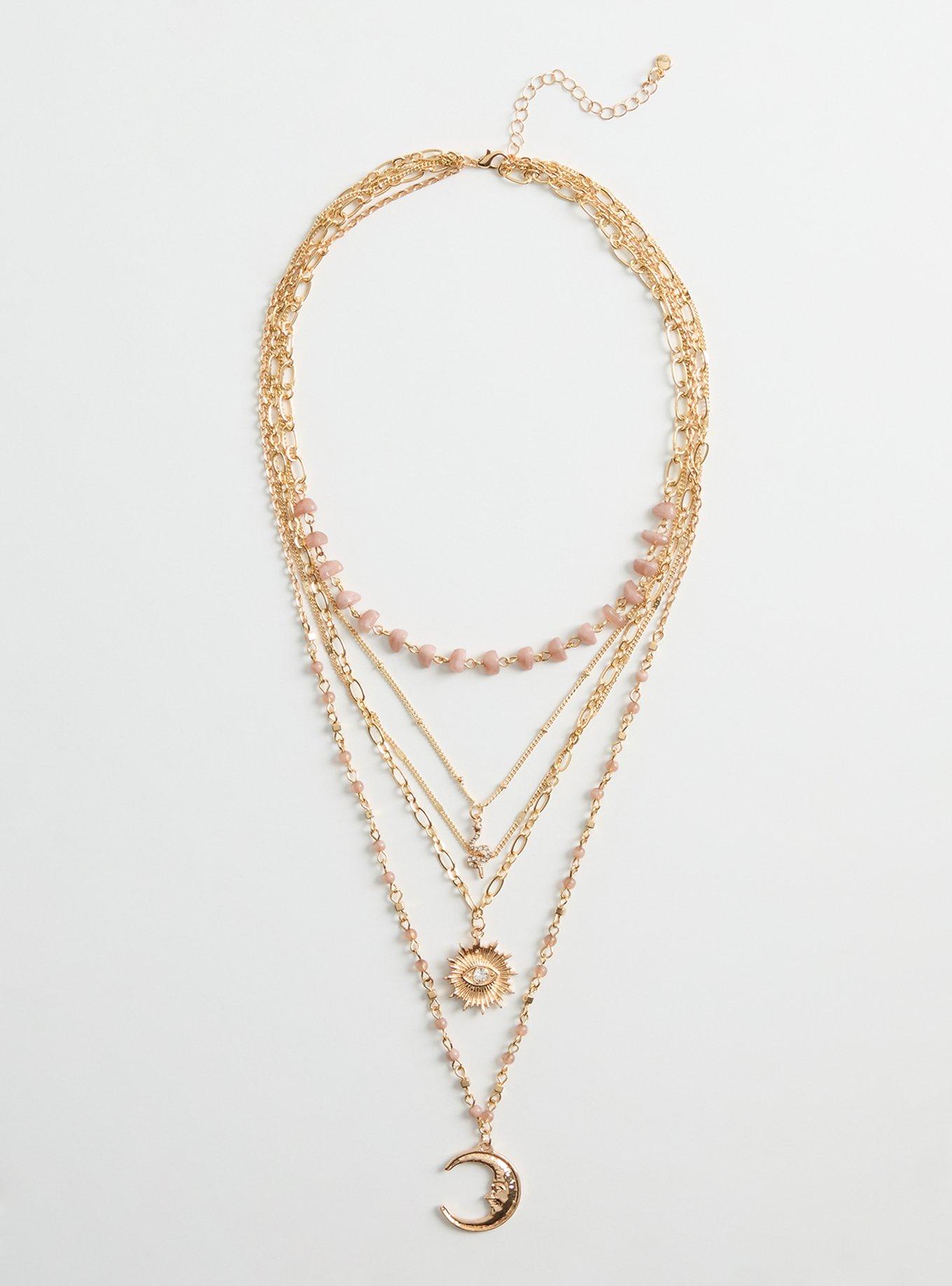 Beaded Layered Celestial Necklace