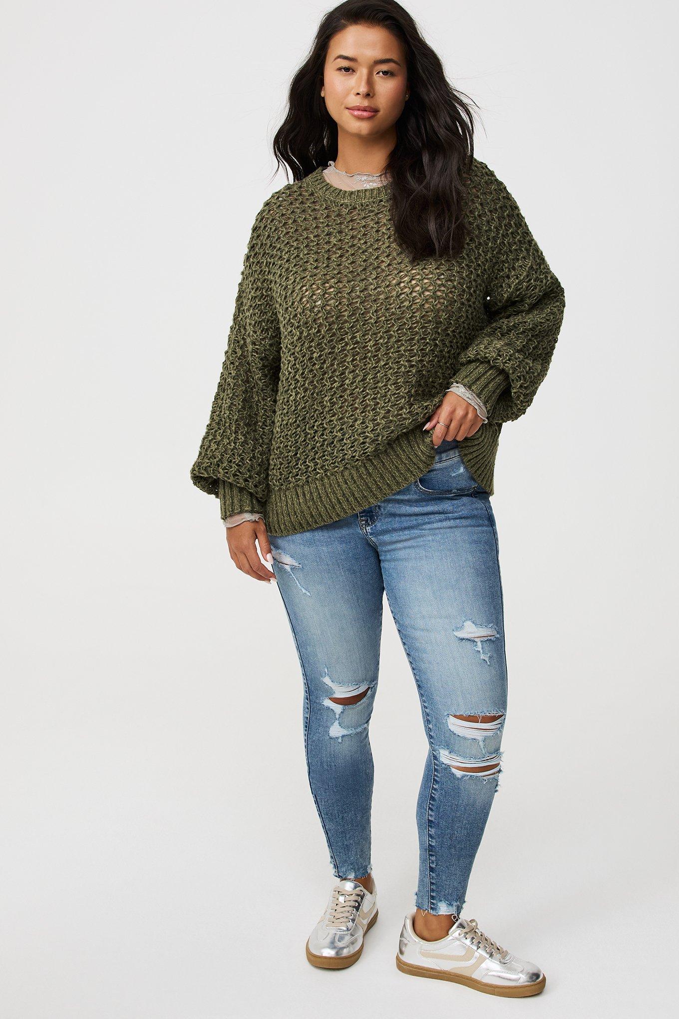 Pointelle Pullover Sweater