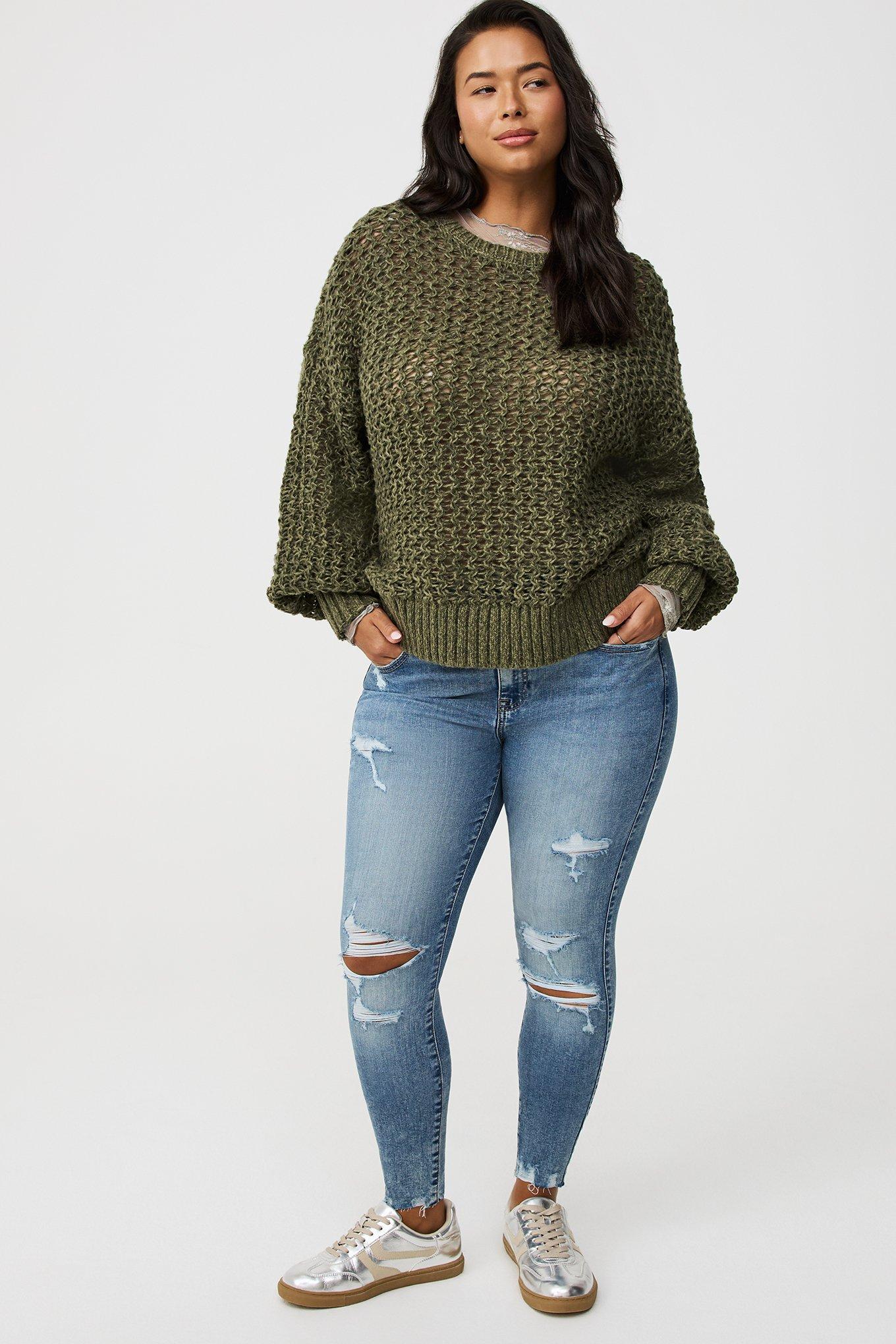 Pointelle Pullover Sweater
