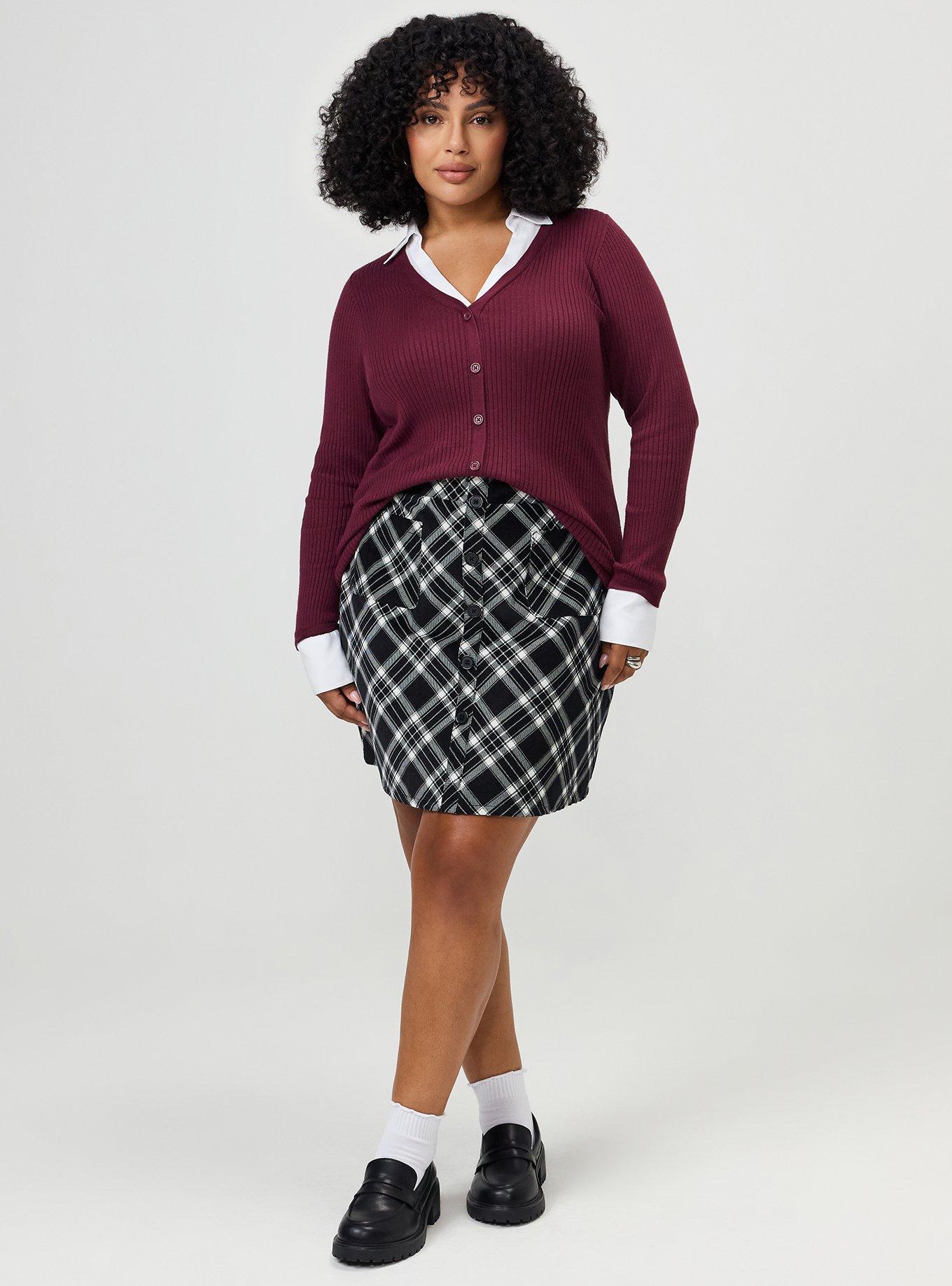 Collared 2Fer Sweater, MAROON BANNER, alternate