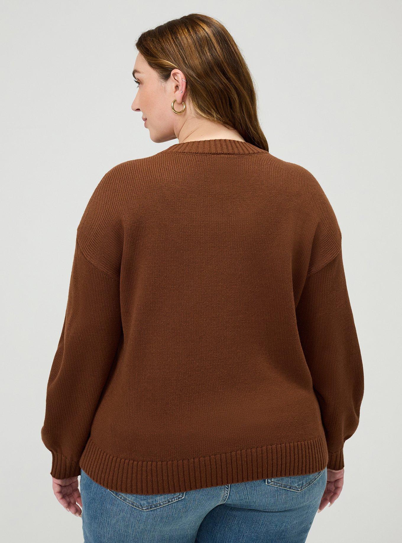 Drop Shoulder Crew Pullover, CAPPUCCINO, alternate