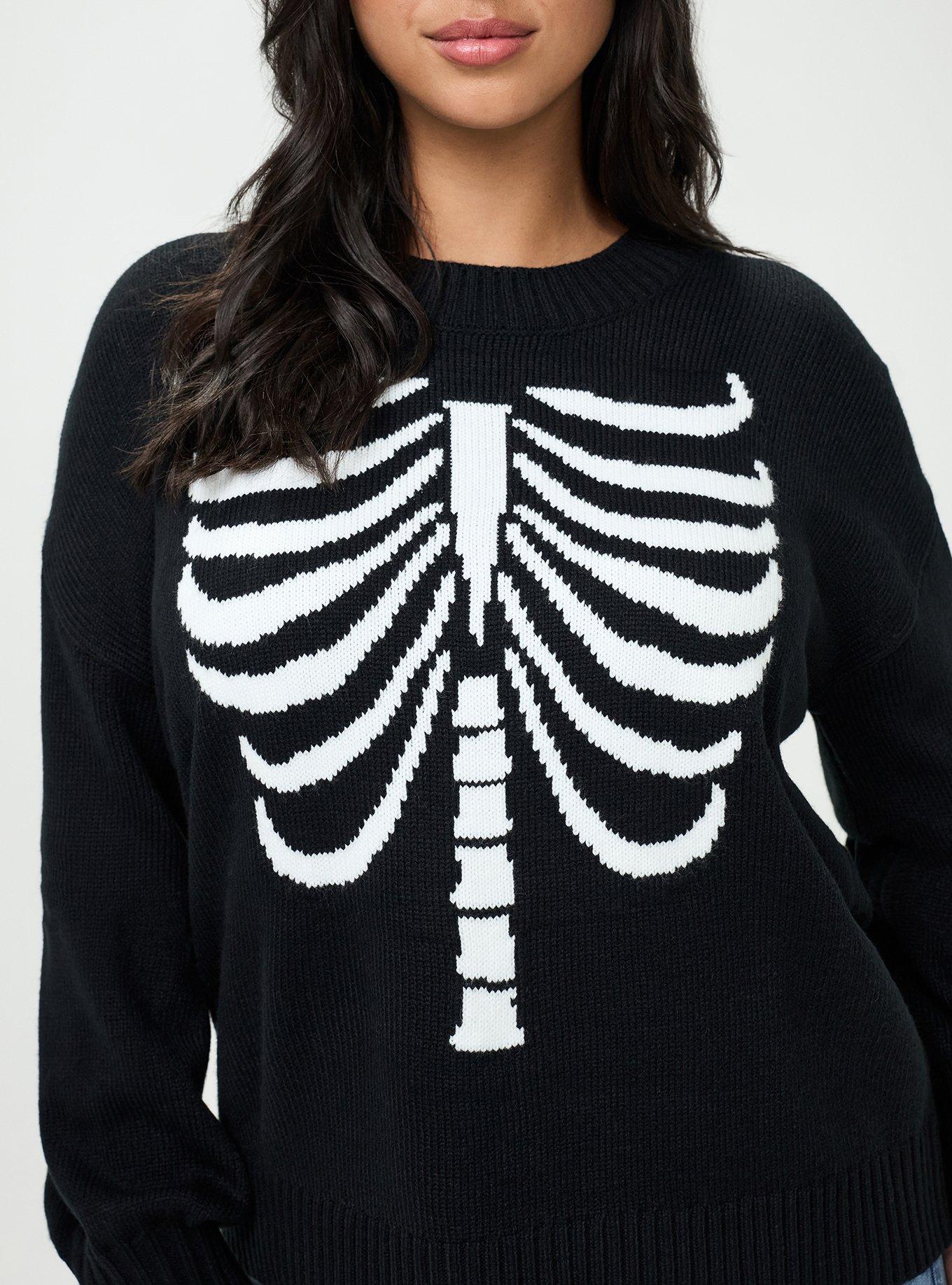 Plus Size Drop Shoulder Crew Neck Pullover, SPIDER RIBS DEEP BLACK, alternate