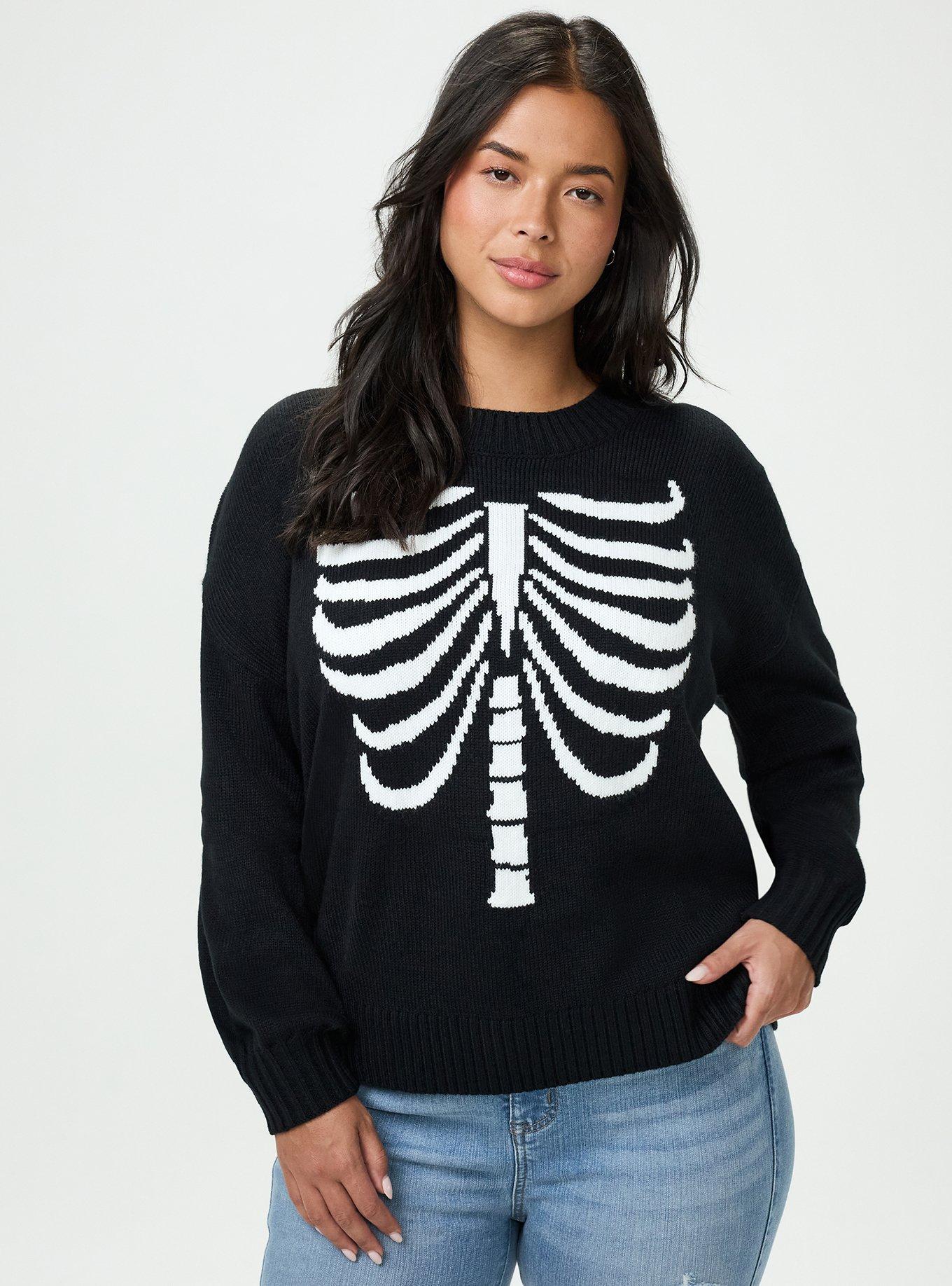 Drop Shoulder Crew Pullover, SPIDER RIBS DEEP BLACK, hi-res