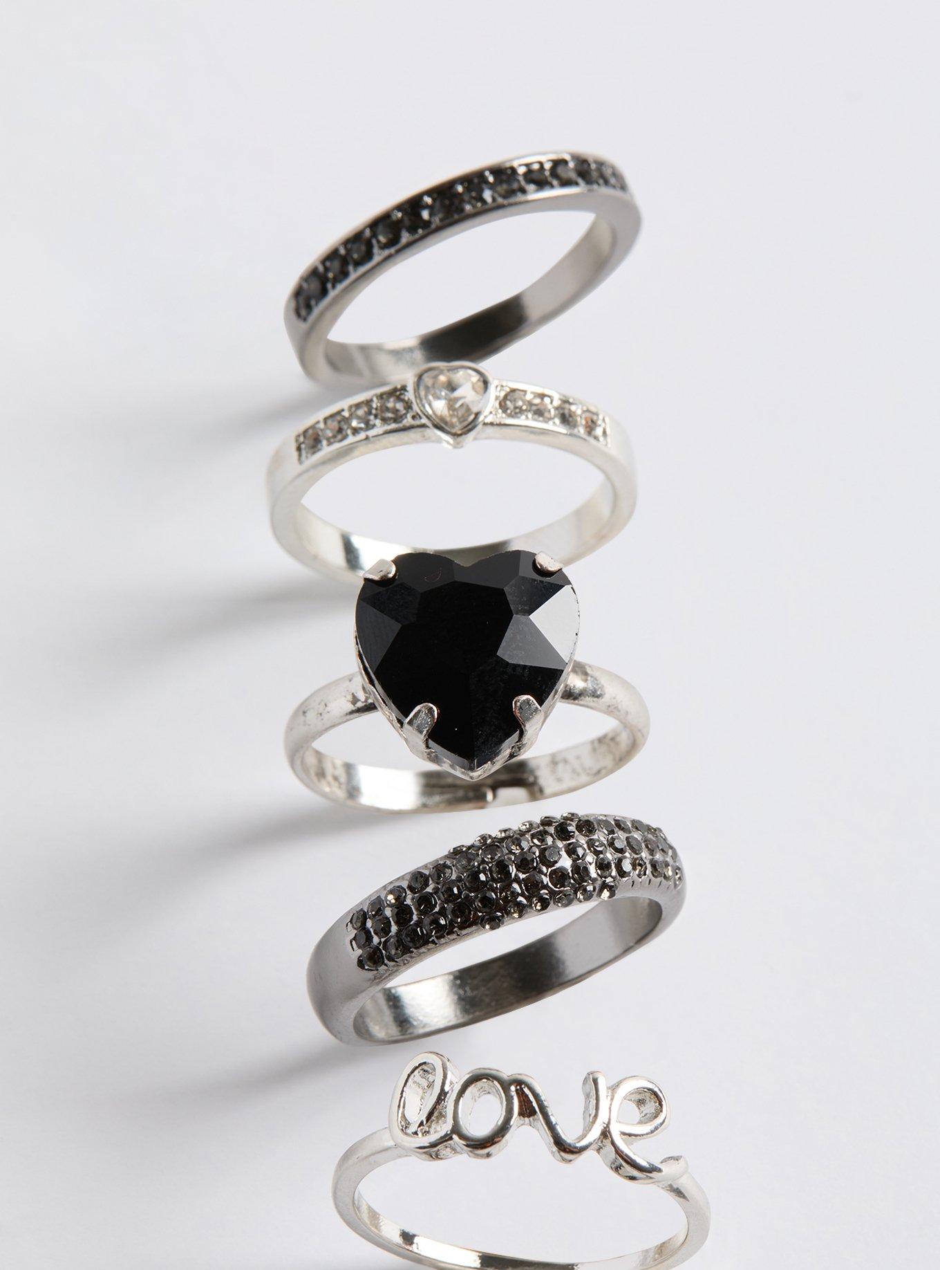 Heart Pave Ring Set