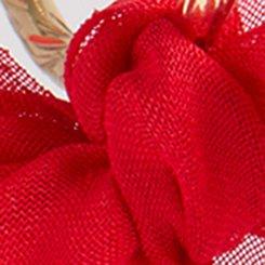 Ribbon Bow Hoop Earring, RED, swatch