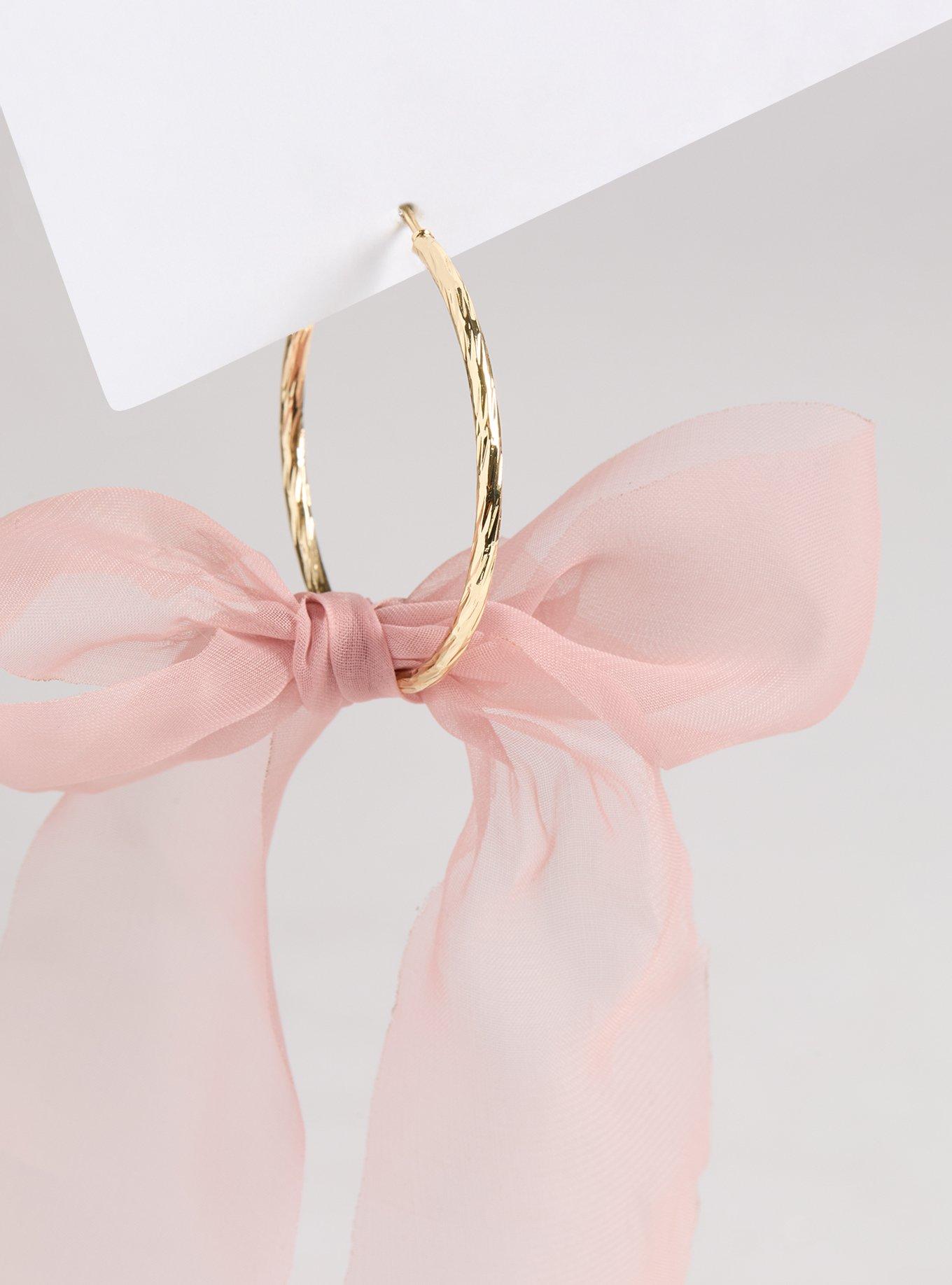 Ribbon Bow Hoop Earring