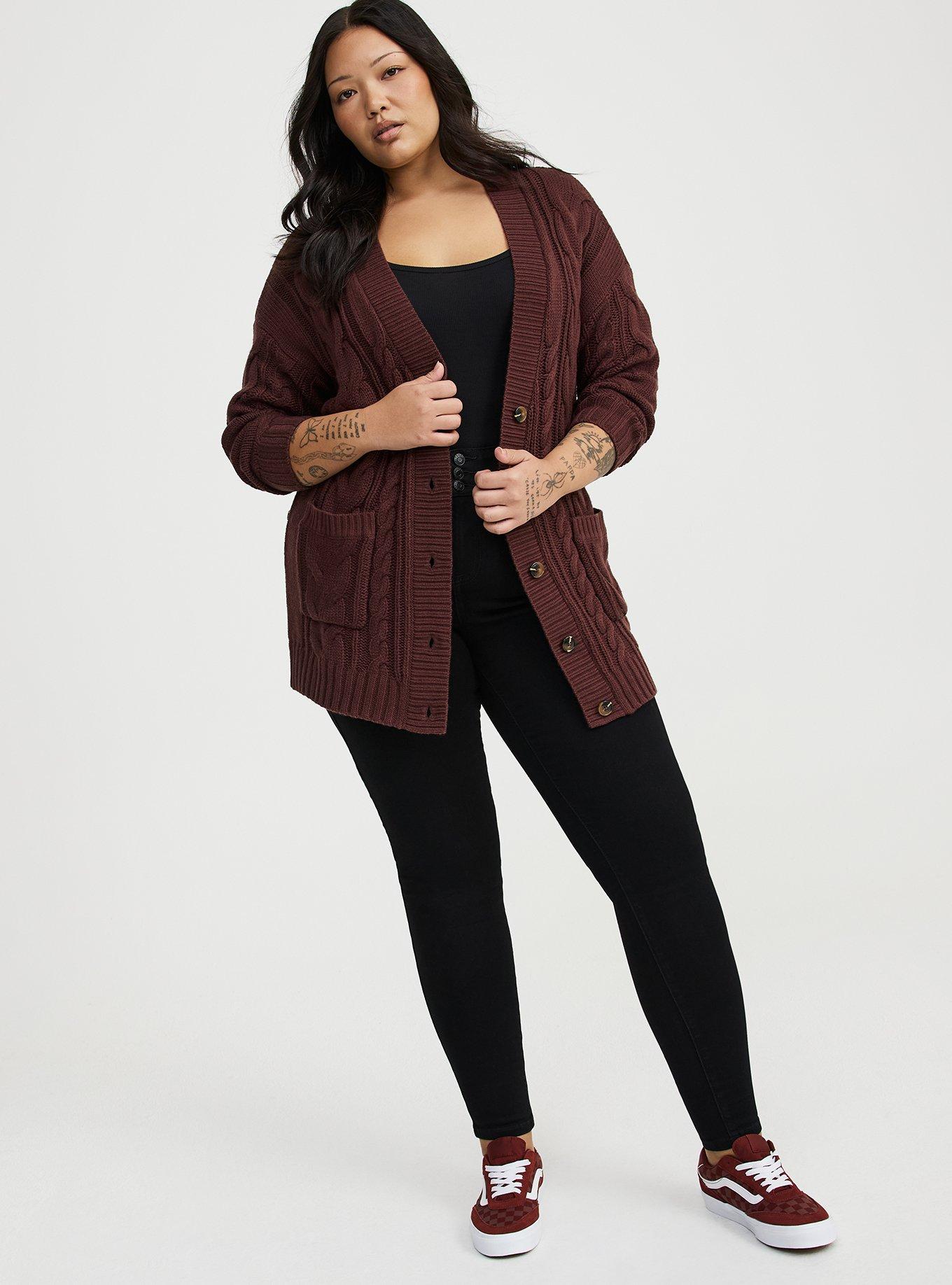Button-Front Boyfriend Cardigan