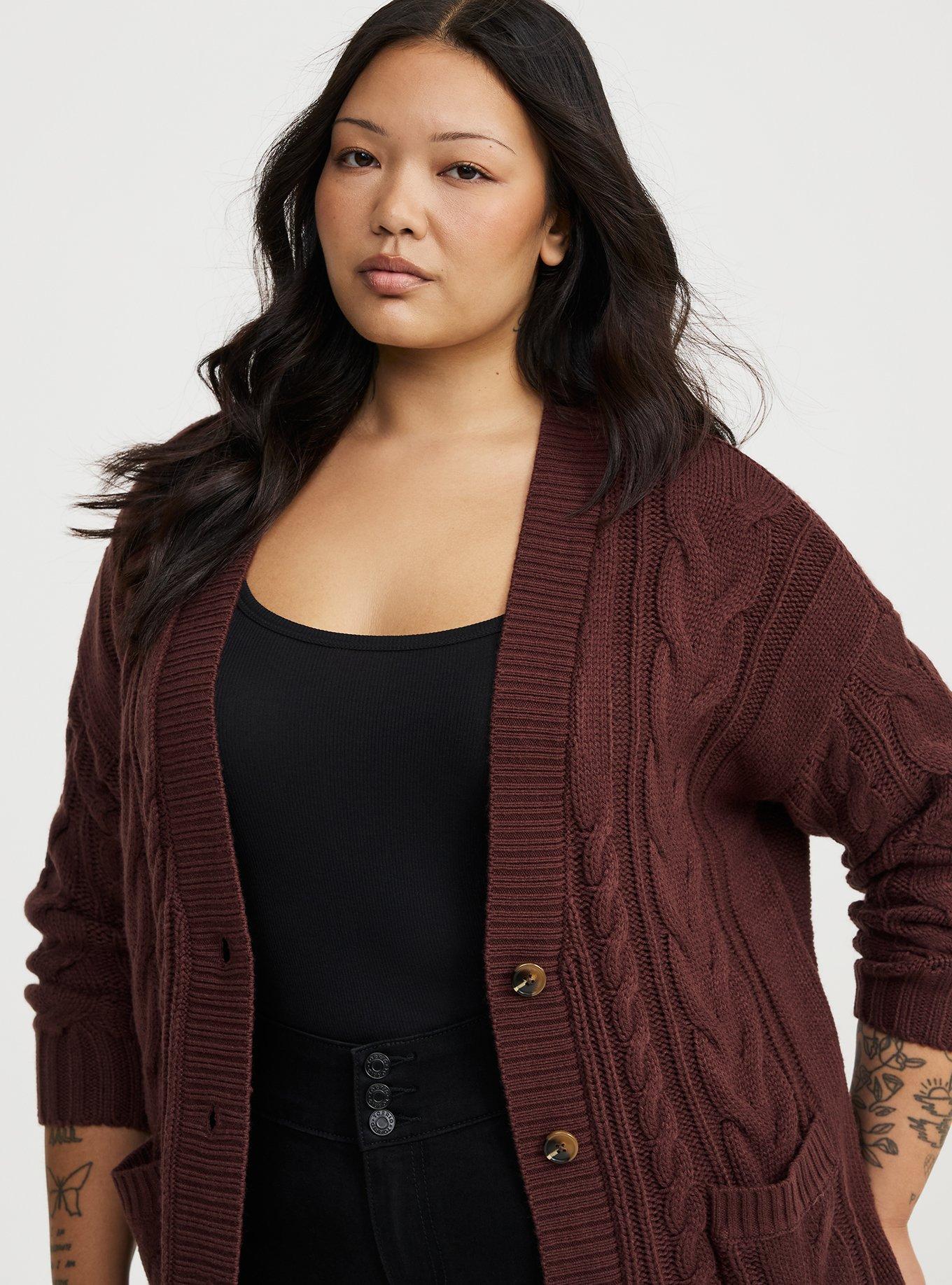 Button-Front Boyfriend Cardigan