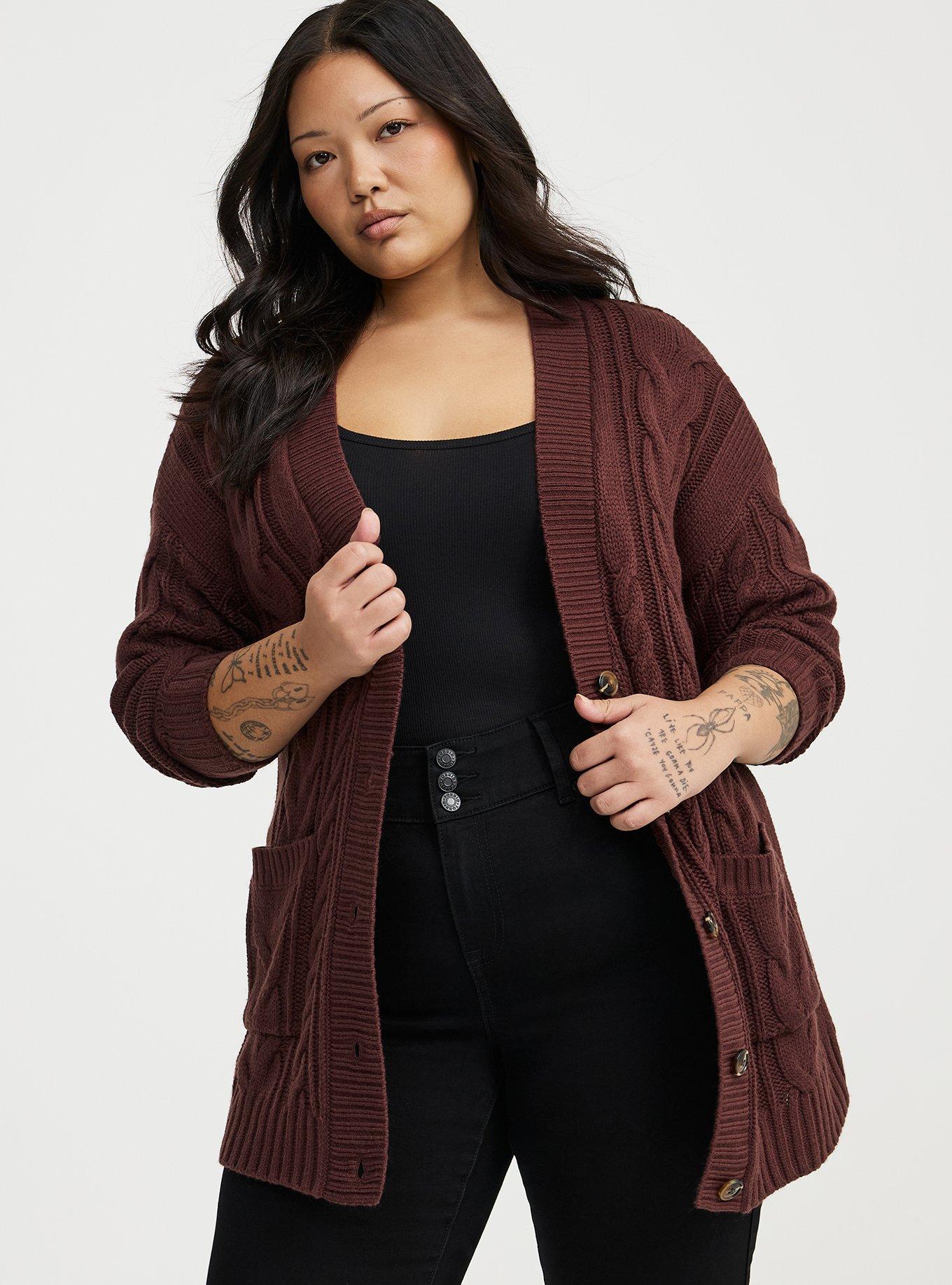 Button-Front Boyfriend Cardigan