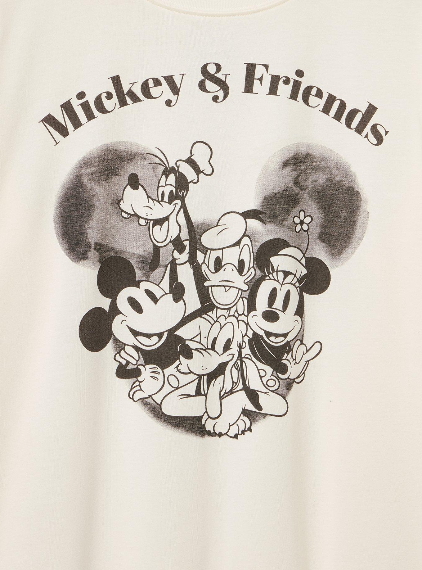 Plus Size Disney Mickey Mouse Classic Cotton Jersey Tee, MICKEY AND FRIENDS WATERCOLOR WHISPER WHITE, alternate