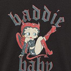 Betty Boop Relaxed Cotton Jersey Tee, BETTY BOOP DEEP BLACK, swatch