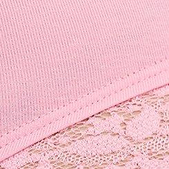 Plus Size Cotton Simply Lace Mid-Rise Brief Panty, SEA PINK, swatch