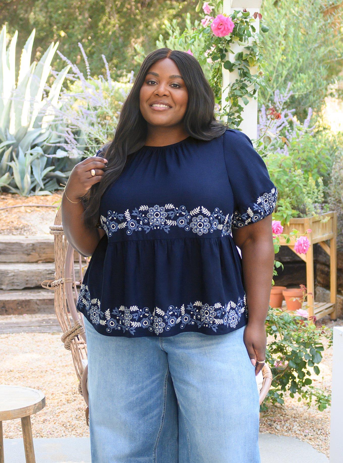 Plus Size - Belle Isle Bubble Sleeve Babydoll Top - Torrid