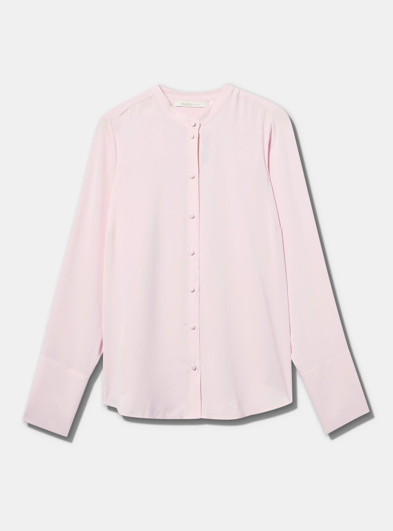 Studio Crepe de Chine Blouse, CRADLE PINK, flat
