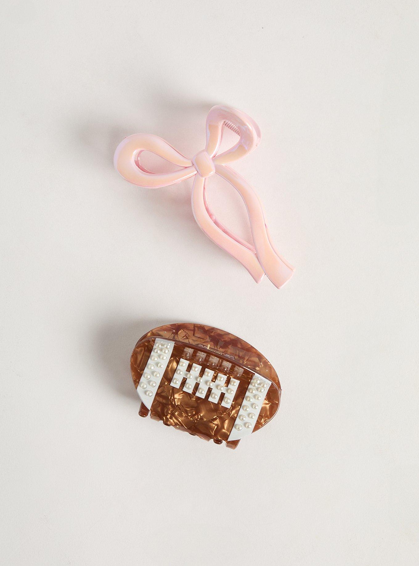 Football Bow Clip Set