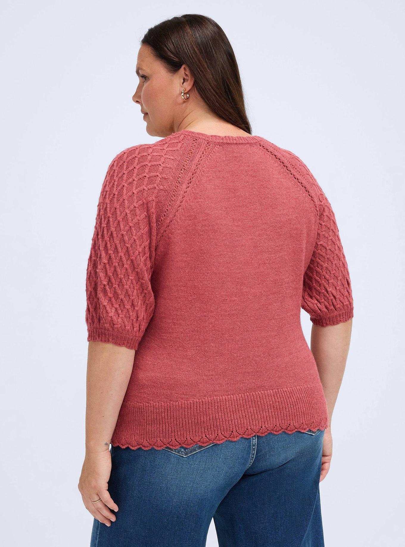 Belle Isle Puff Sleeve Sweater, EARTH RED, alternate
