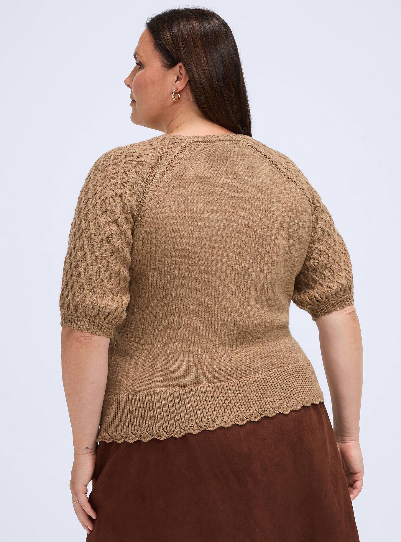 Belle Isle Puff Sleeve Sweater, COCA MOCHA, alternate