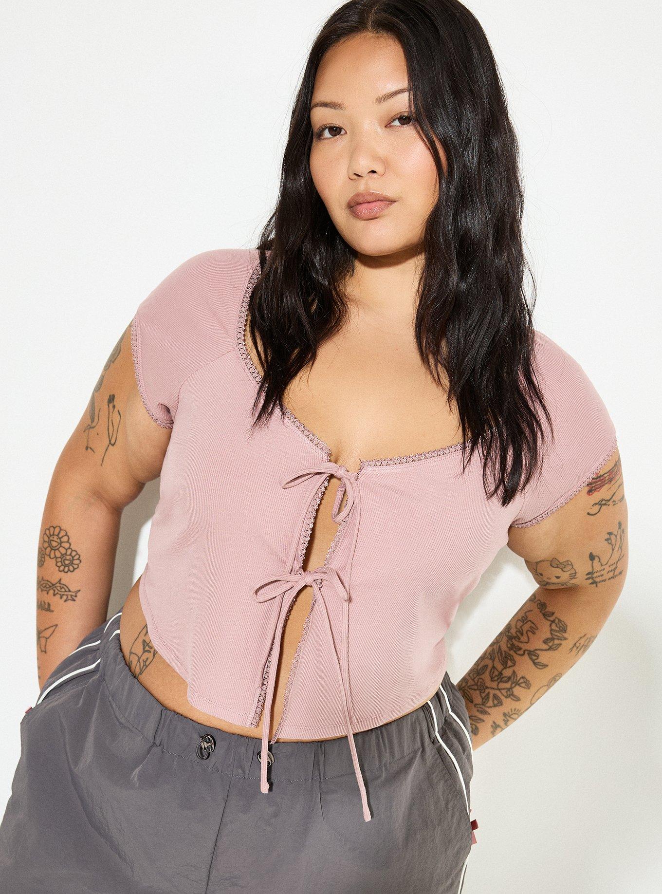 Plus Size - LoveSick Picot-Edge Front-Tie Top - Torrid