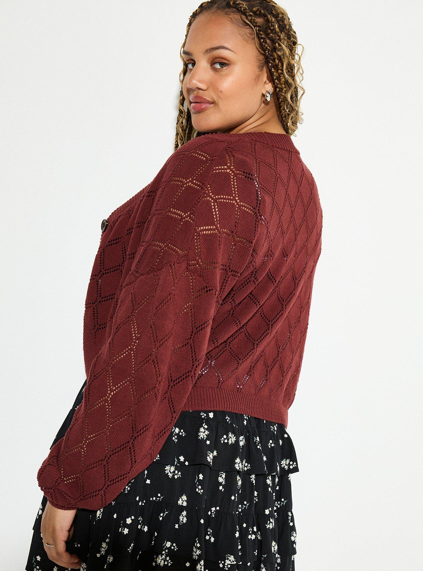 LoveSick Diamond Pointelle Knit Cardigan