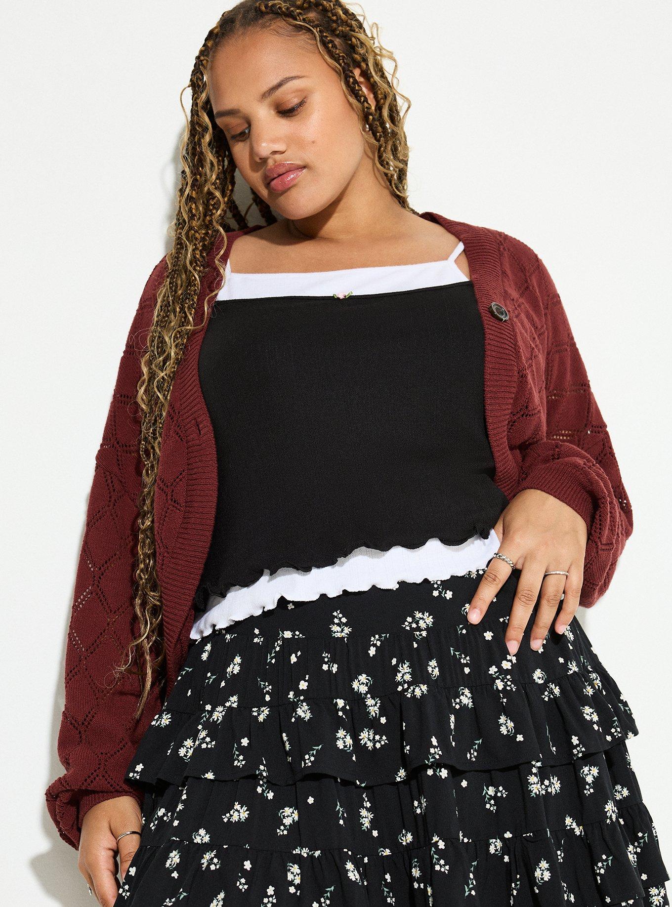 LoveSick Diamond Pointelle Knit Cardigan