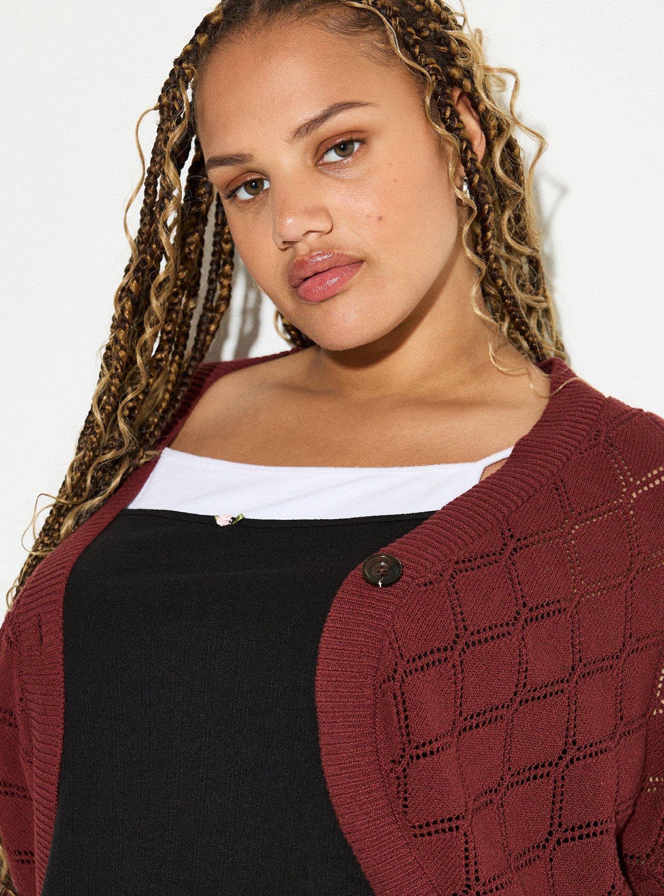 LoveSick Diamond Pointelle Knit Cardigan