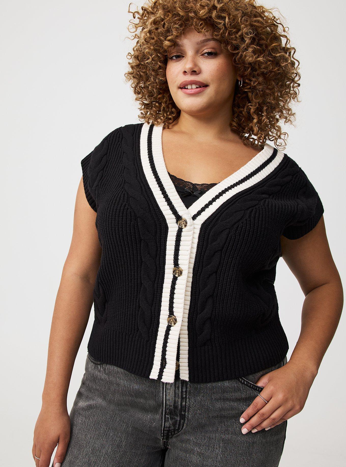 Cable Knit V-Neck Vest