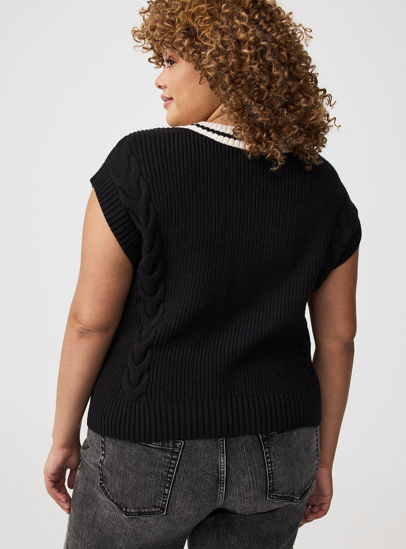Cable Knit V-Neck Vest