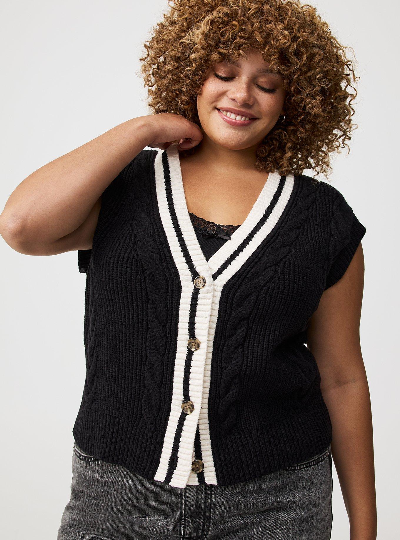 Cable Knit V-Neck Vest
