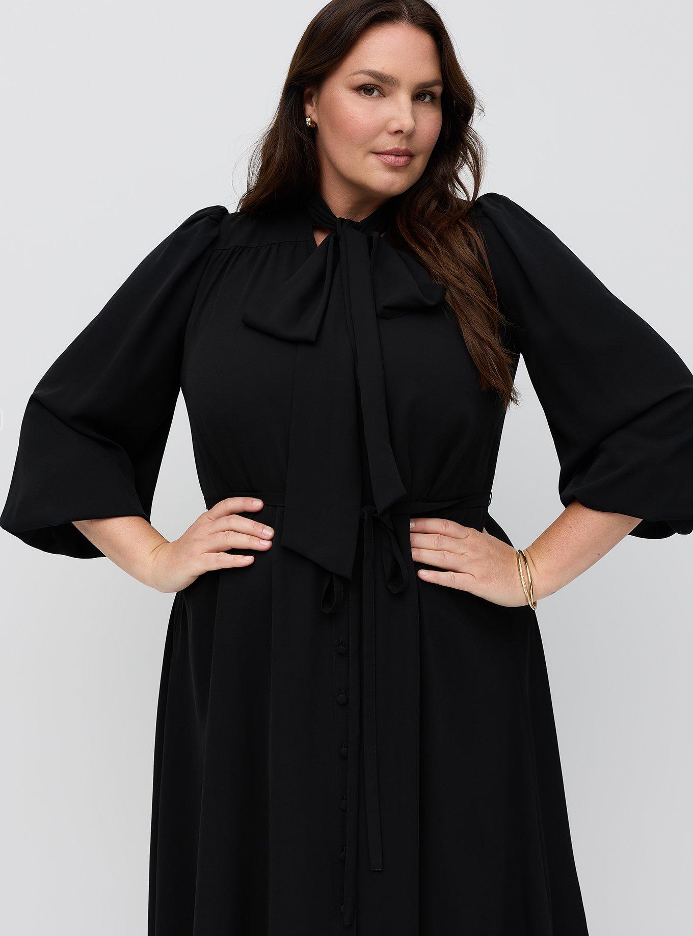 Studio Bow Button Front Dress
