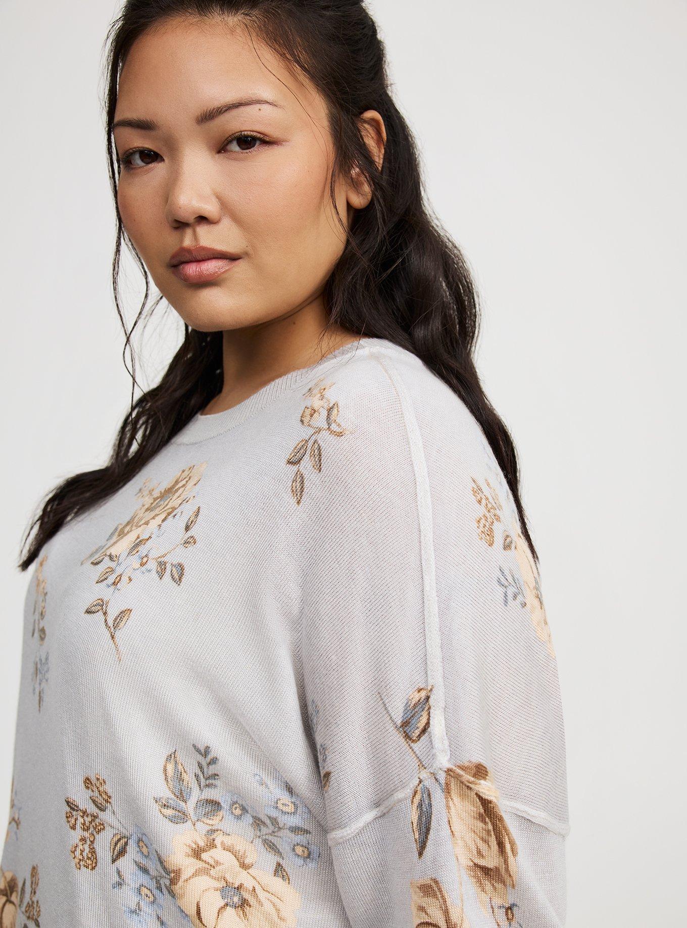 Drop Shoulder Crew Tunic Sweater