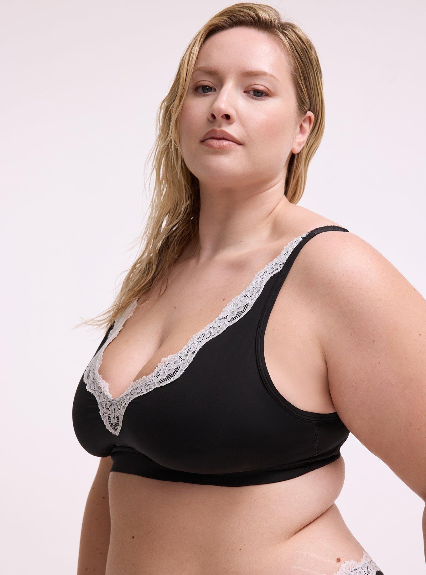 Unlined Smooth High Apex Bralette, RICH BLACK, alternate