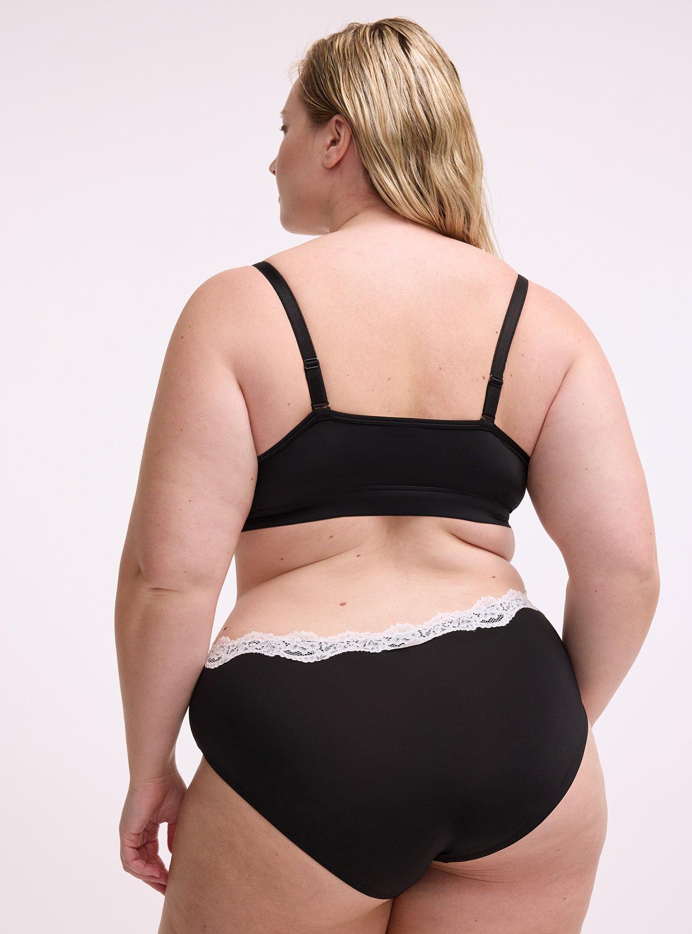 Unlined Smooth High Apex Bralette, RICH BLACK, alternate