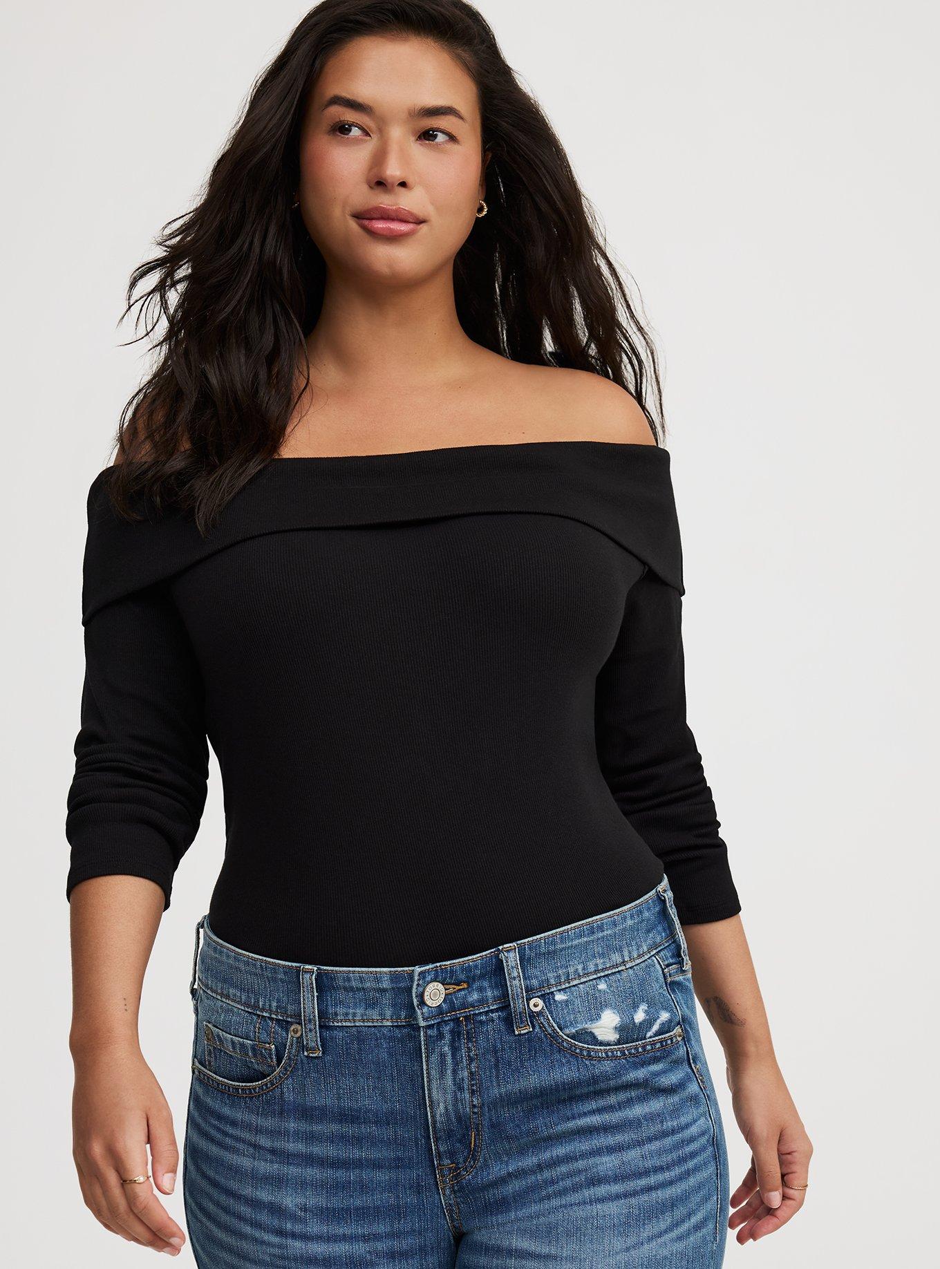 Off-Shoulder Rib Top