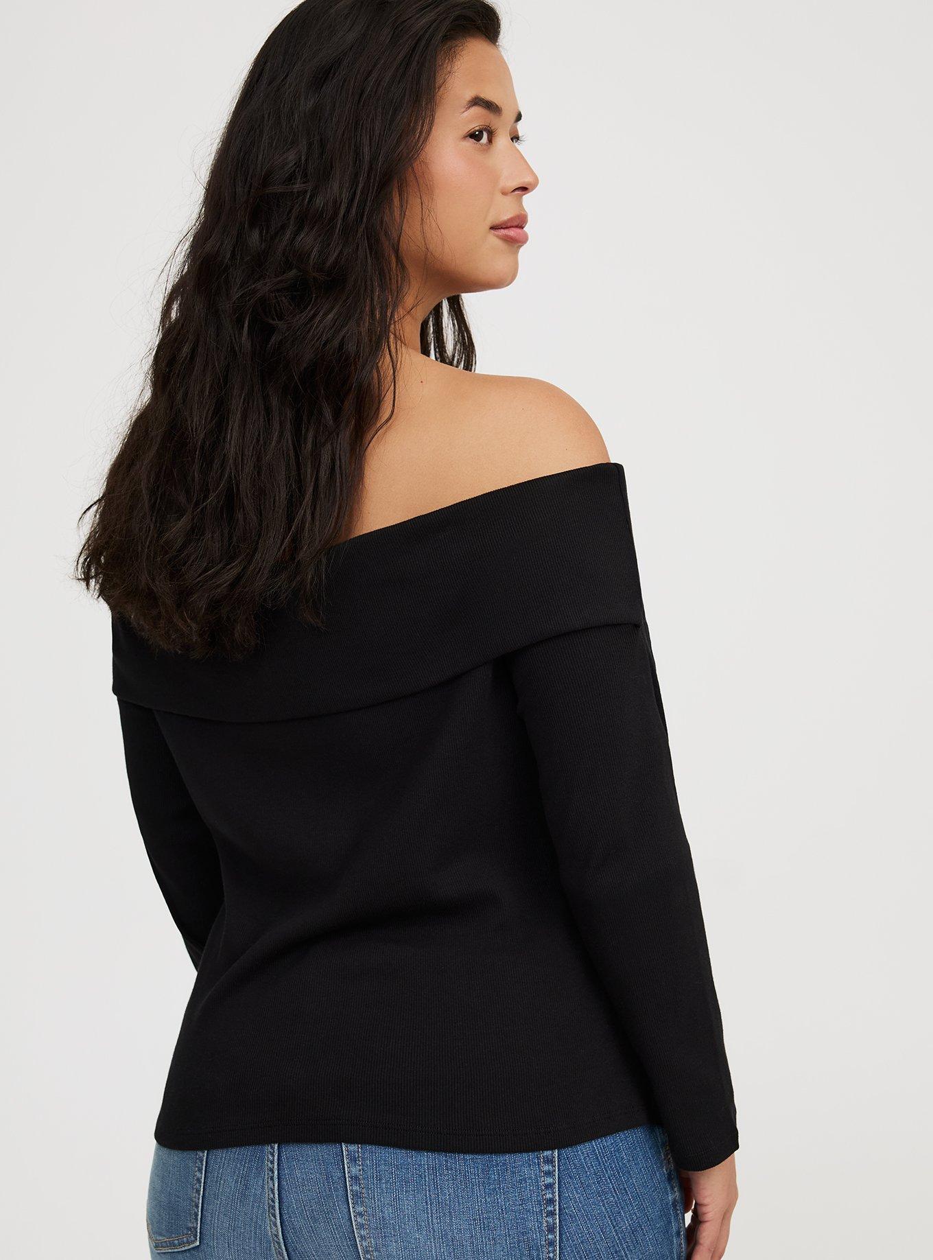 Off-Shoulder Rib Top
