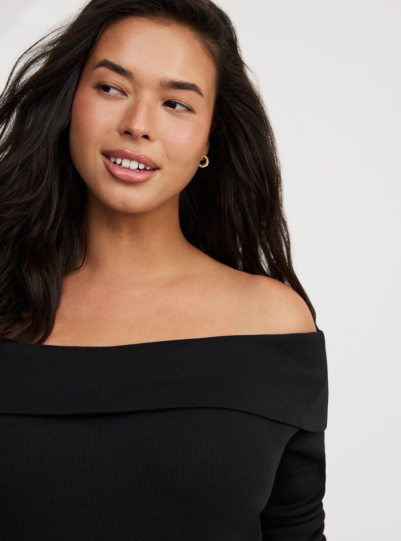 Off-Shoulder Rib Top