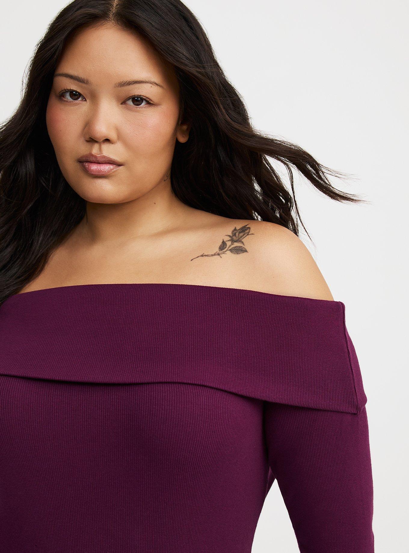 Off-Shoulder Rib Top