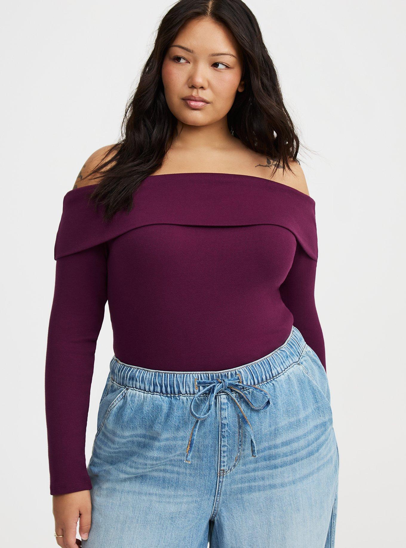 Off-Shoulder Rib Top