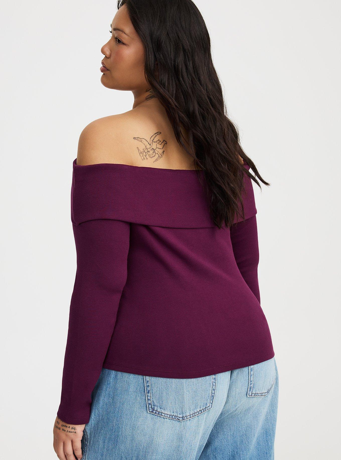 Off-Shoulder Rib Top