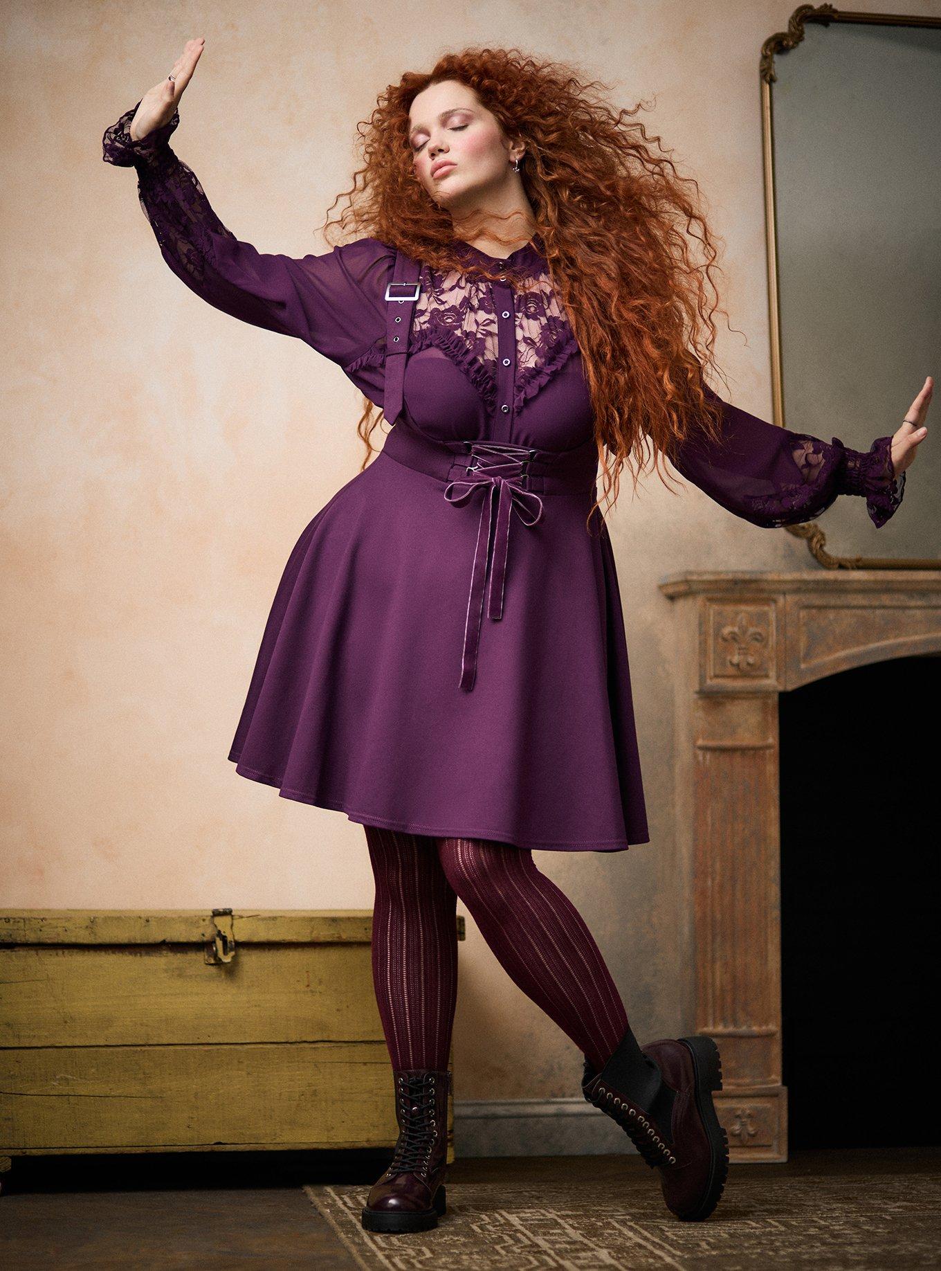 black and purple corset dress Versailles Corset Dress King Brocade With Black Lace - Burleska