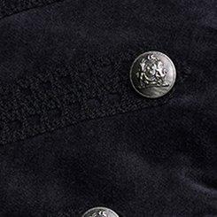 Velvet Military Jacket, DEEP BLACK, swatch