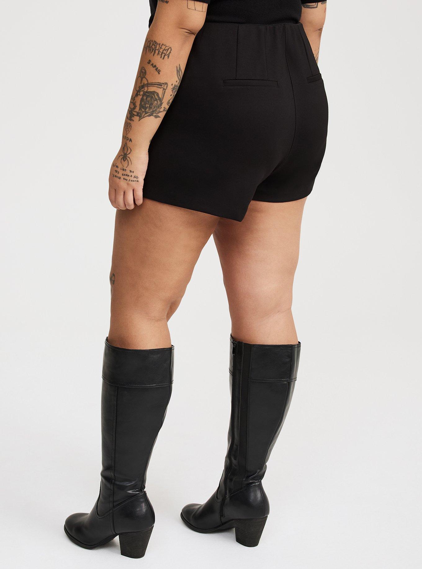 Faux Leather High-Rise Skort