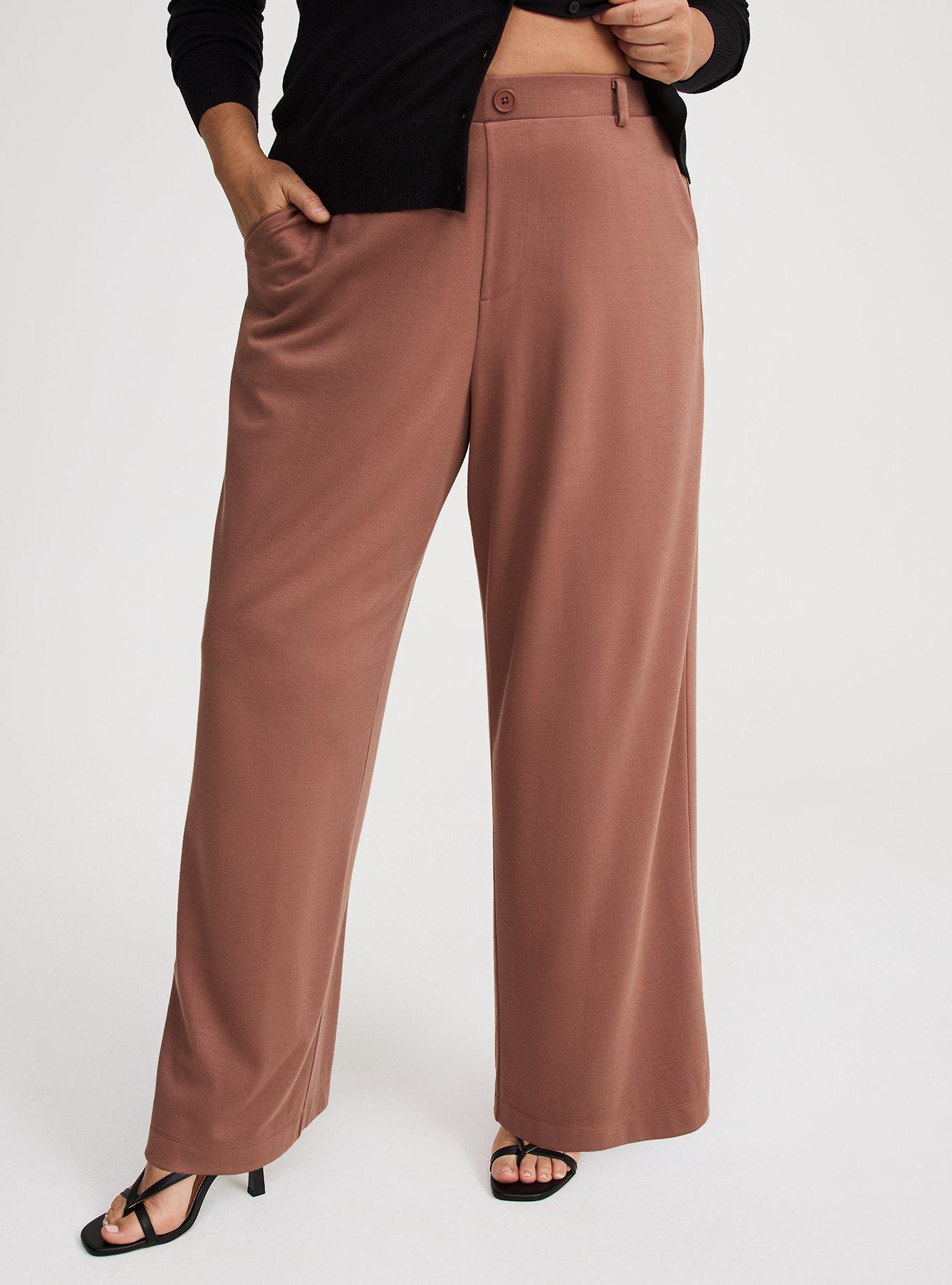 High-Rise Wide Leg Twill Pant