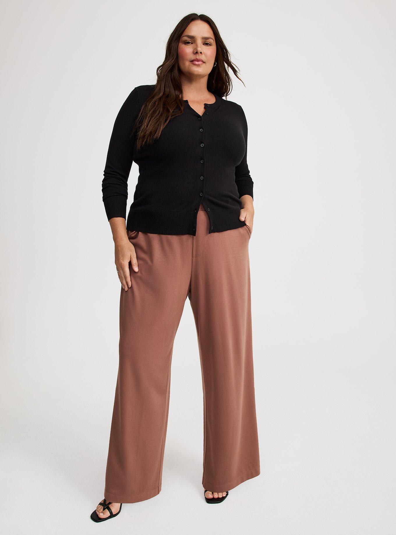 High-Rise Wide Leg Twill Pant