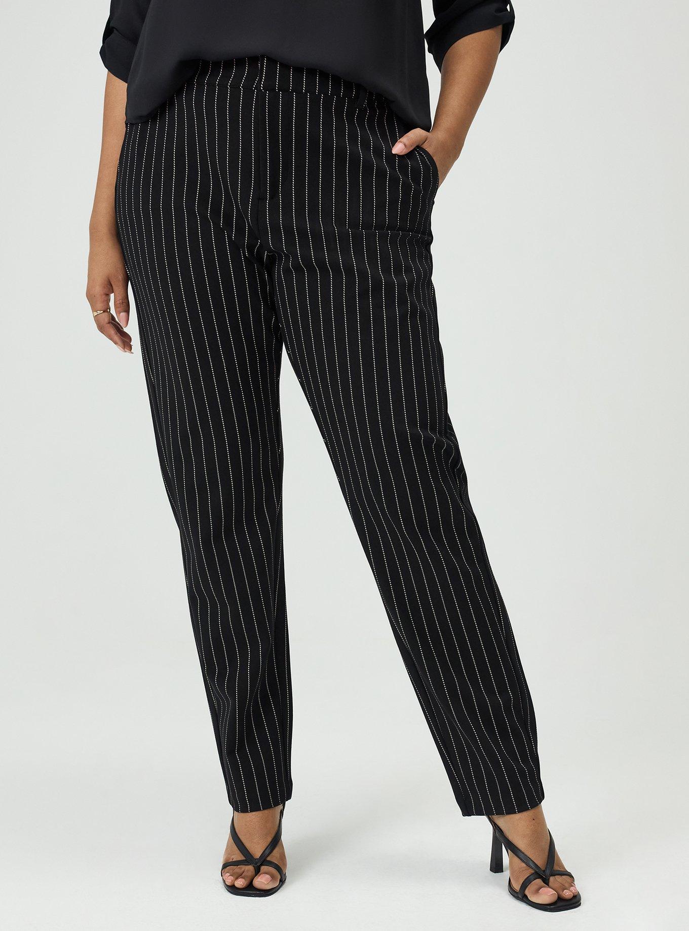 Modern Slim High-Rise Trouser, TEDDY PINSTRIPE DEEP BLACK, alternate