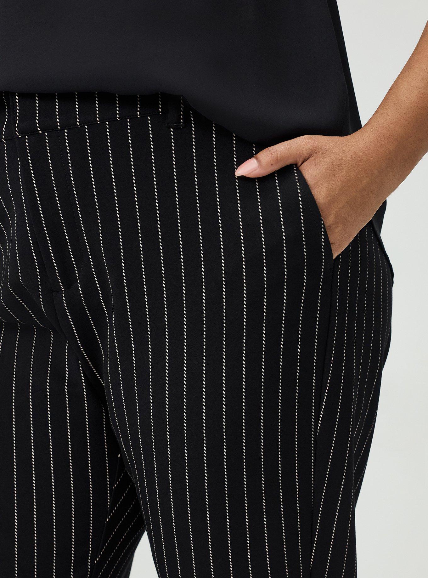 Modern Slim High-Rise Trouser, TEDDY PINSTRIPE DEEP BLACK, alternate